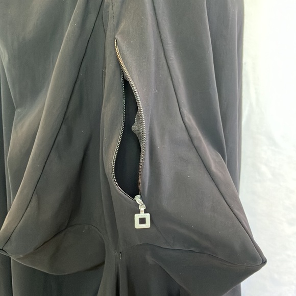 Marithe + Francois Girbaud black edgy parachute sleeveless dress pockets size 6 - Picture 10 of 12